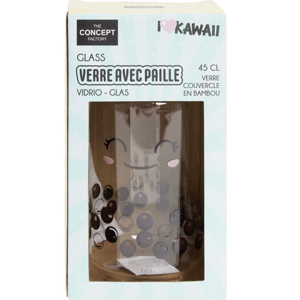 Verre kawaii 45cl avec couvercle et paille < Gifi