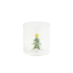Verre Noël transparent avec centre sapin 3D Ø8xH8,5cm < Gifi Sale