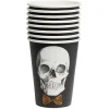 Verre papier Halloween imprimé squelette gentleman noir et blanc x8