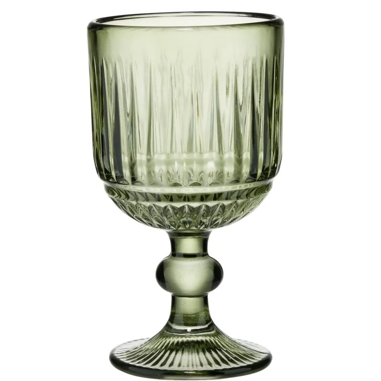 Verre à pied 23cl en verre transparent vert Ø8xH14,5cm