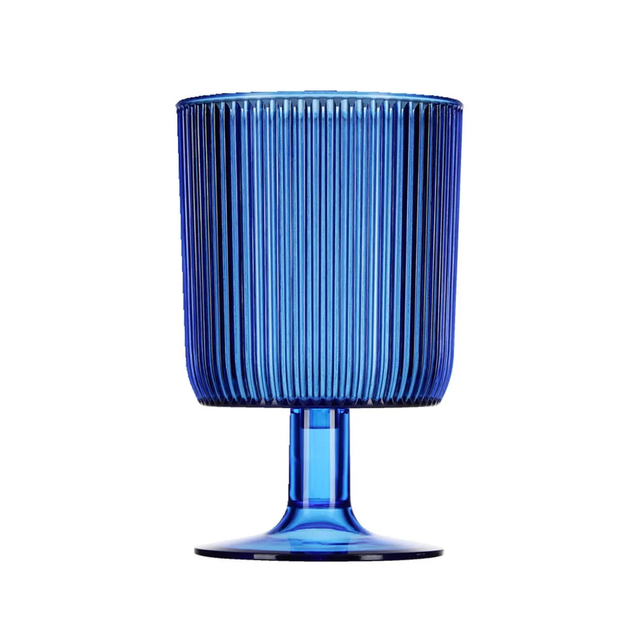 Verre à pied plastique bleu 30cl