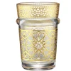 Verre à thé 110ml x6 en verre transparent finition dorée Ø6xH9cm < Gifi New