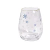 Verre transparent bord doré avec motifs flocons de neige 46cl < Gifi Outlet