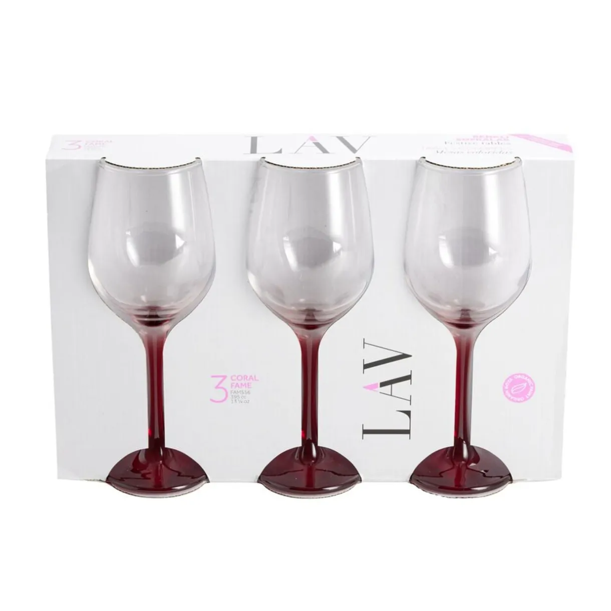 Verre à vin x3 avec pied rouge fumé 39,5cl < Gifi Best