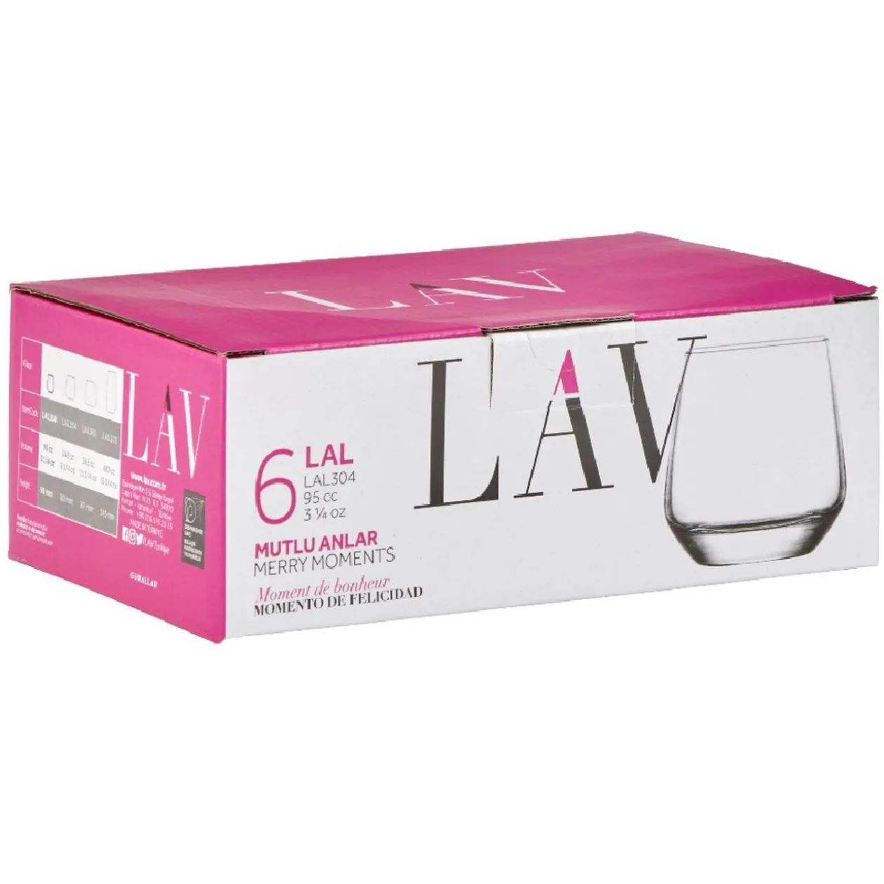 Verrine LAV en verre transparent 9,5 cl x6