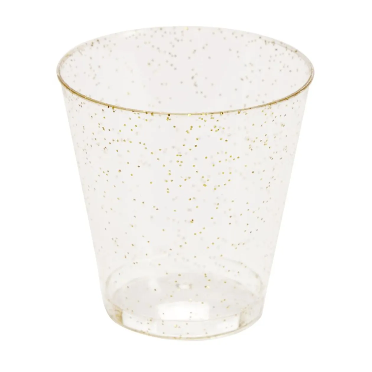 Verrine plastique réutilisable x10 carrée dorée pailletée 3x3xH5cm