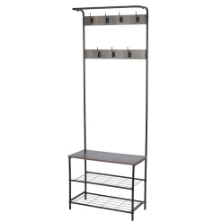 Vestiaire 3en1 avec patères et étagères métal 60x30xH170cm (2 modèles) < Gifi Best