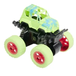 Véhicule à friction type 4x4 monster truck en plastique vert 8,7x7,8xH7,5cm