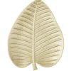 Vide poche forme feuille en bois doré 38x30xH4cm