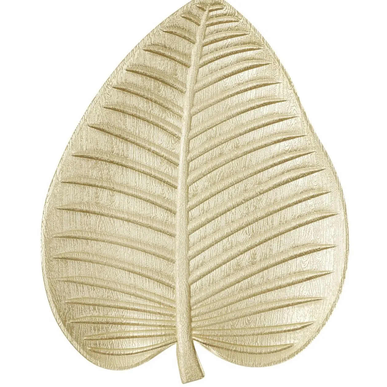 Vide poche forme feuille en bois doré 38x30xH4cm