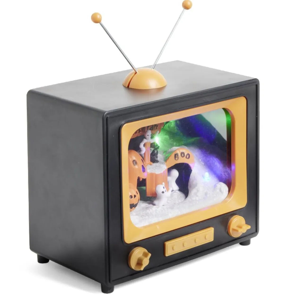 Village animé Halloween à piles télévision pumpkin park H19cm