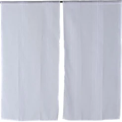 Vitrage droit passe tringle uni blanc 60x120 cm x2