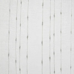 Vitrage droit passe tringle x2 blanc broderie fil gris 60x120cm