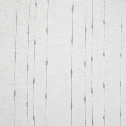 Vitrage droit passe tringle x2 blanc broderie fil gris 60x90cm < Gifi