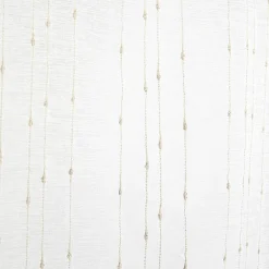 Vitrage droit passe tringle x2 blanc broderie fil beige 60x120cm