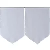 Vitrage passe tringle finition pointe effet lin uni blanc 60x90 cm x2