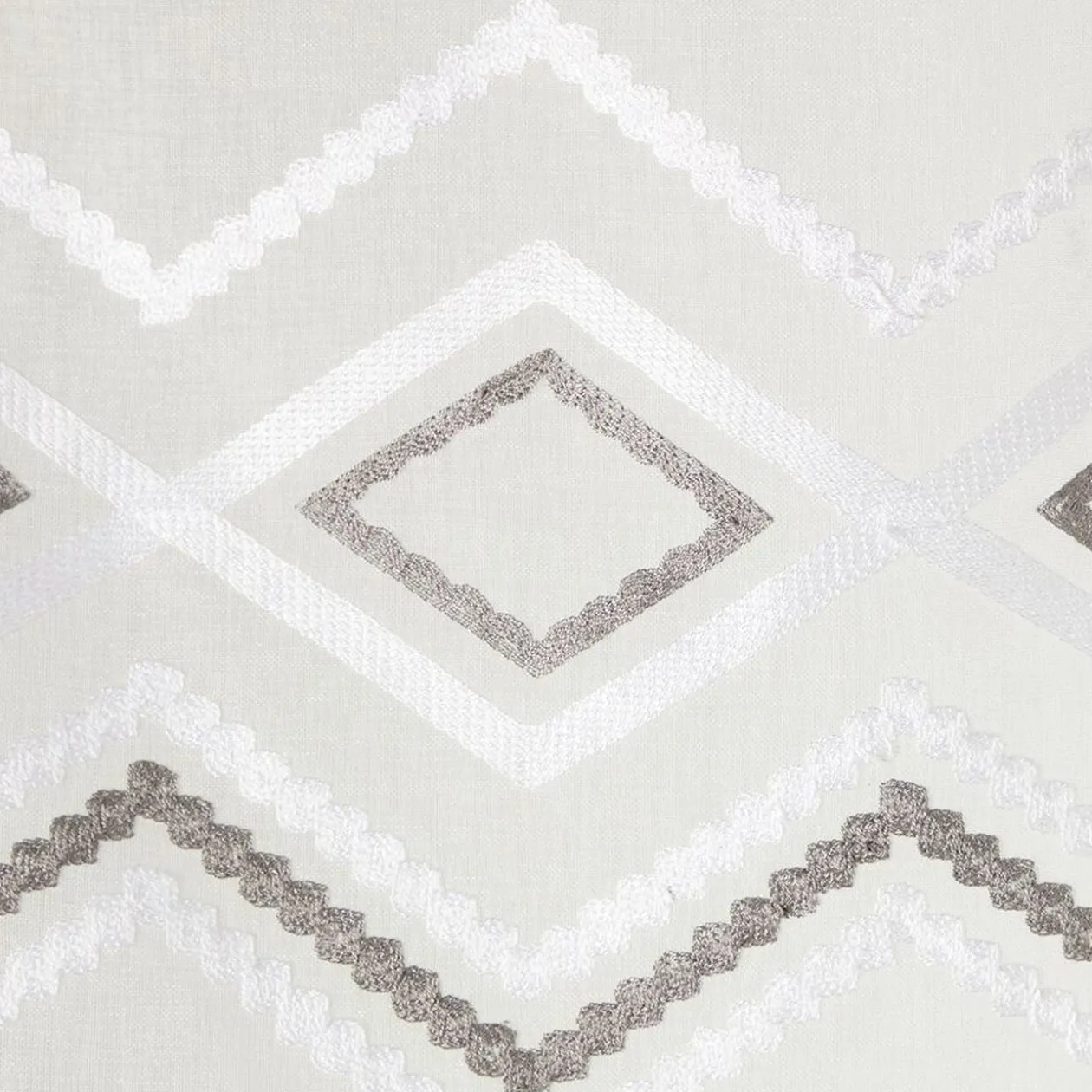 Vitrage à pattes blanc brodé 60x120 cm X2