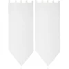 Vitrage à pattes voile uni blanc finition pointe pompon 60x160 cm x2