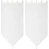 Vitrage à pattes voile uni blanc finition pointe pompon 60x120 cm x2 < Gifi Online