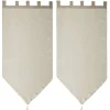 Vitrage à pattes voile uni taupe finition pointe pompon 60x120 cm x2 < Gifi New