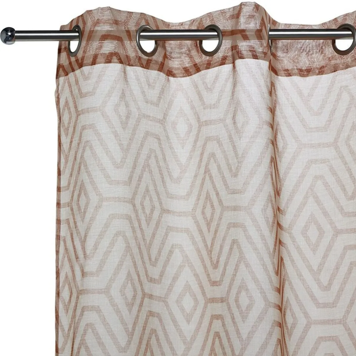 Voilage beige imprimé orange 100% polyester 140x240cm < Gifi Online