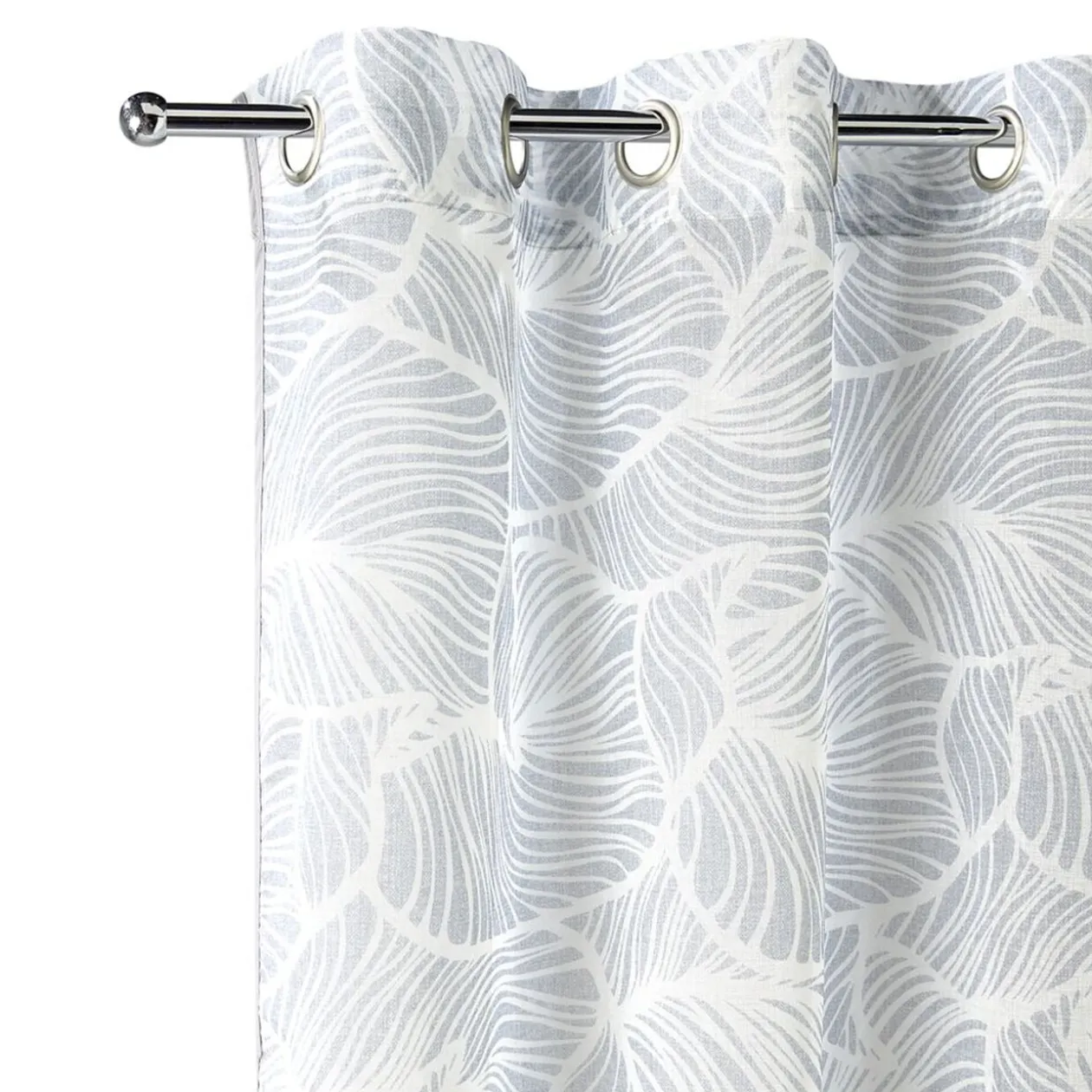 Voilage motif imprimé 140x240cm avec anneaux (2 modèles)