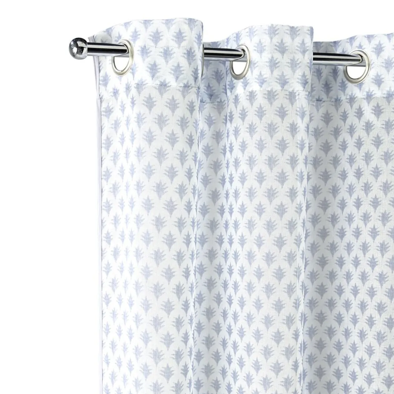 Voilage motif imprimé 140x240cm avec anneaux (2 modèles)
