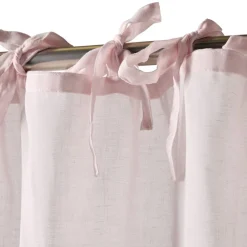 Voilage à nouettes polyester uni 140x240cm (2 modèles blanc ou rose)