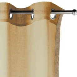 Voilage à oeillets Dolly uni avec bord en jute 140x240 cm < Gifi Clearance