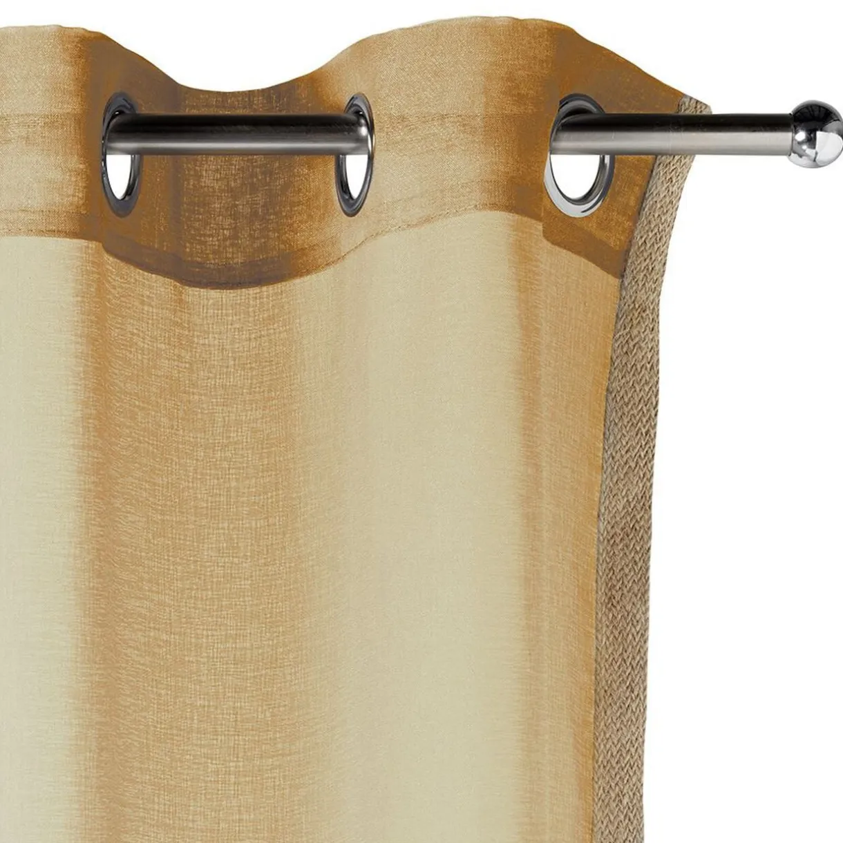 Voilage à oeillets Dolly uni avec bord en jute 140x240 cm < Gifi Clearance
