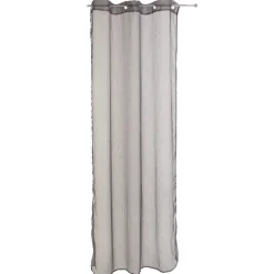 Voilage à oeillets gris foncé imprimé arabesque 140x240 cm < Gifi Best