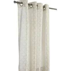 Voilage à oeillets imprimé feuilles taupe 140x240cm < Gifi Best