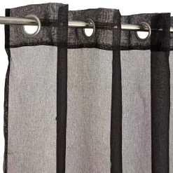 Voilage à oeillets noir uni 100% polyester 140x240cm < Gifi New