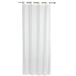 Voilage à oeillets rayures verticales effet sequin blanc