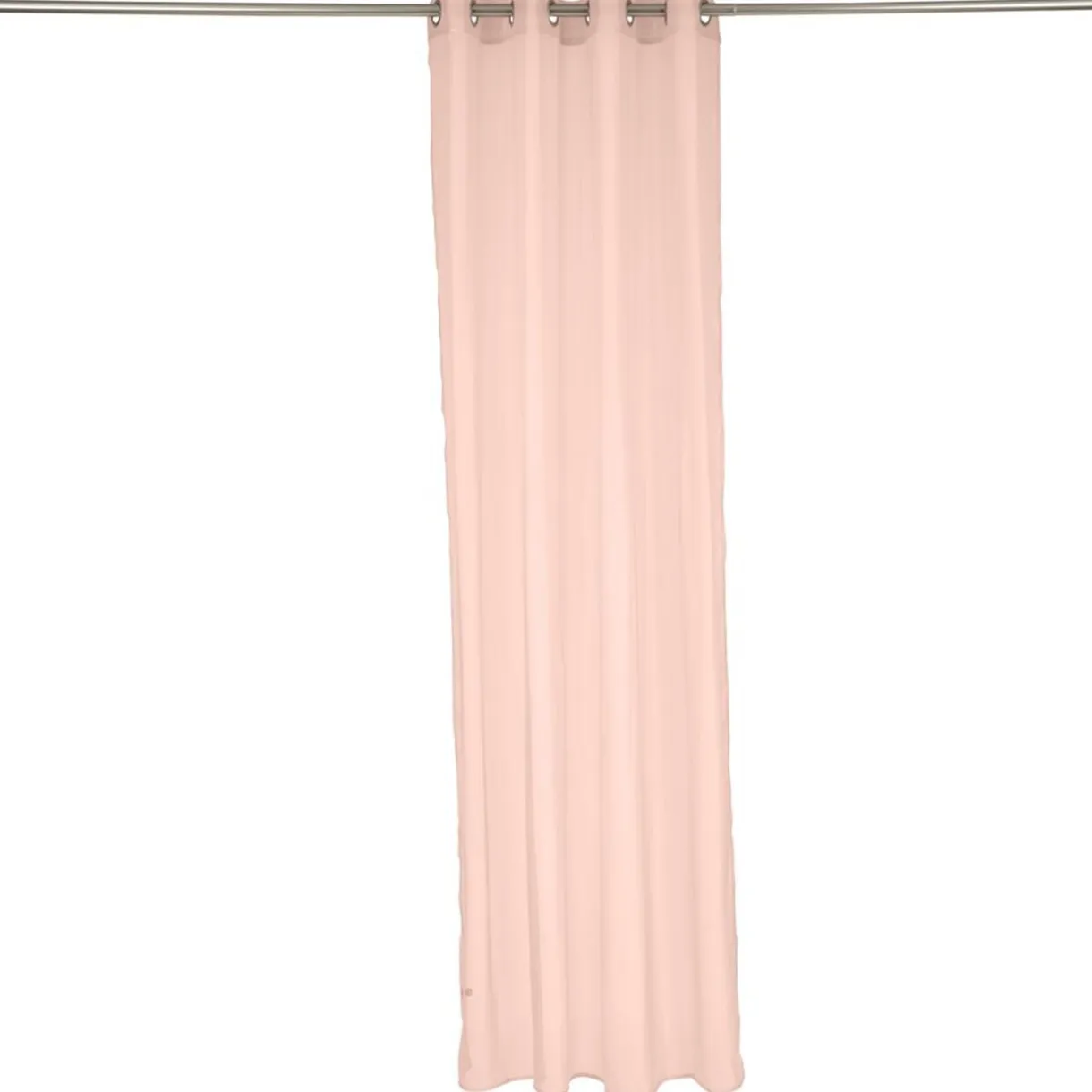 Voilage à oeillets rose uni 100% polyester 140x240cm < Gifi Discount