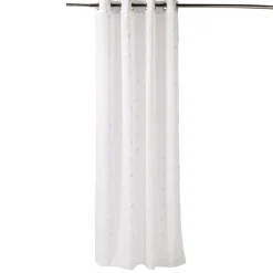 Voilage à oeillets 140x240cm blanc avec broderies thème marin < Gifi Online
