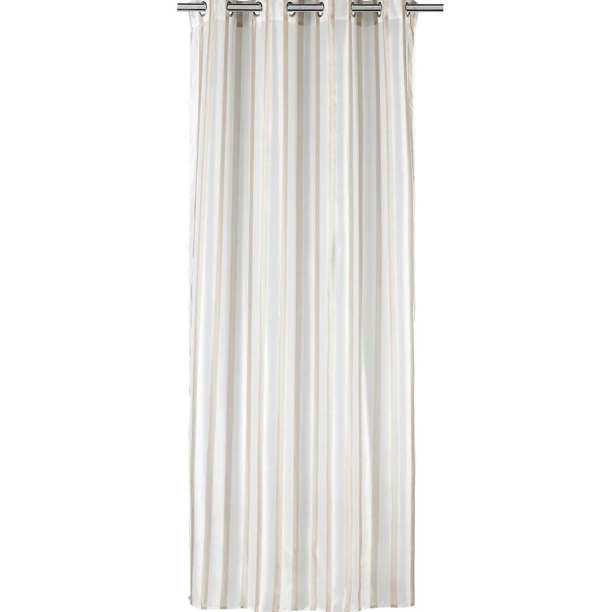 Voilage à oeillets 140x240cm polyester bayadère rayures blanc et beige < Gifi Online