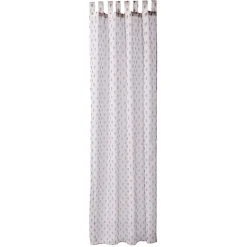 Voilage à passants Indie motif floral beige et marron 140x240cm