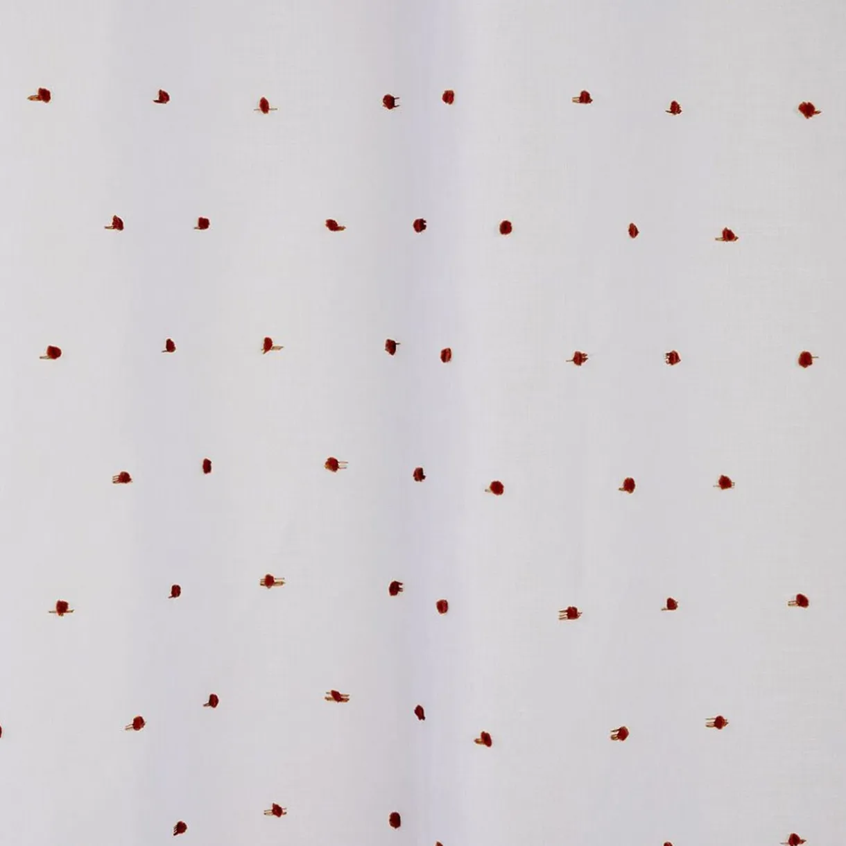 Voilage polyester à pompon 140x240cm blanc et orange < Gifi Clearance