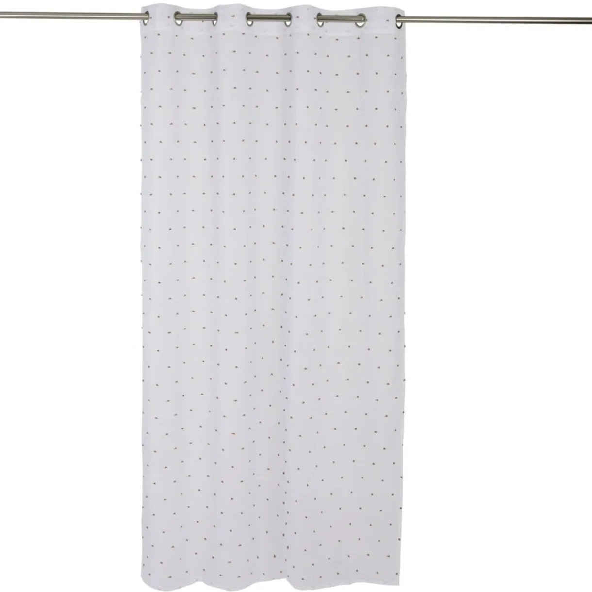 Voilage polyester à pompon 140x240cm blanc et orange < Gifi Clearance