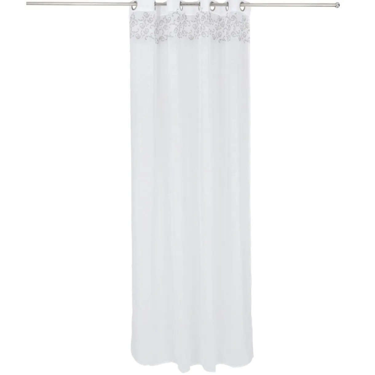 Voilage polyester 140x240cm imprimé gris et blanc < Gifi New