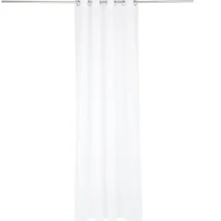 Voilage polyester 140x240cm motif géométrique blanc