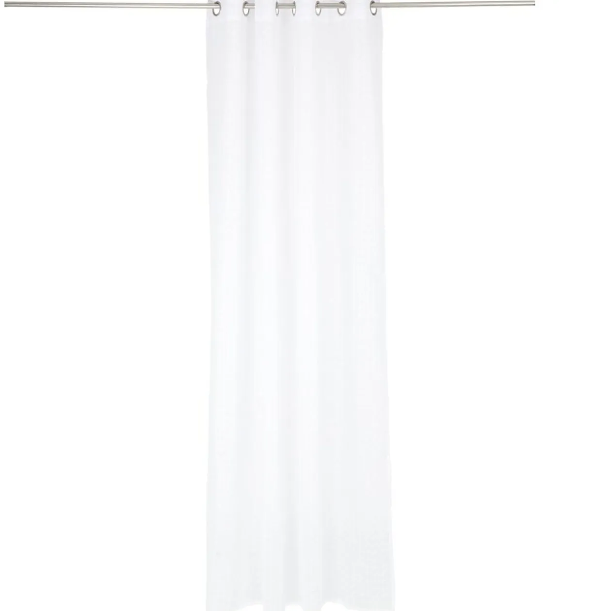 Voilage polyester 140x240cm motif géométrique blanc