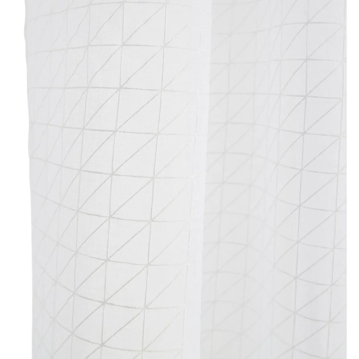 Voilage polyester 140x240cm motif géométrique blanc