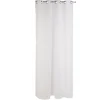 Voilage pompons 8 oeillets blanc