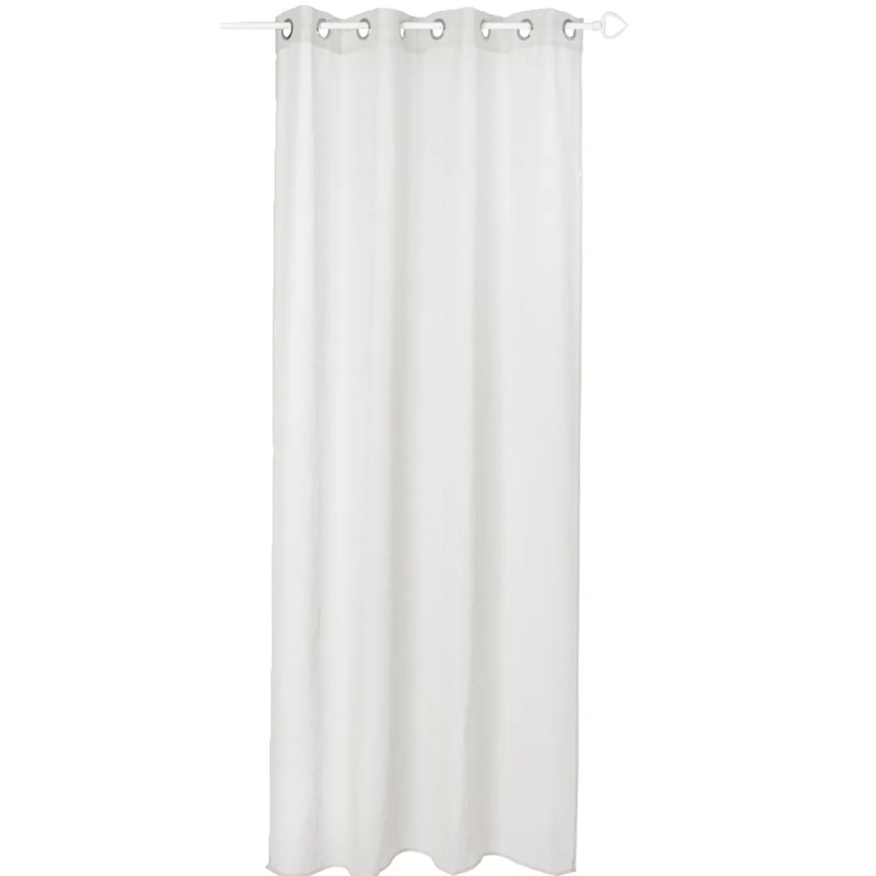 Voilage uni 8 oeillets 135xL240cm - 2 modèles beige ou blanc