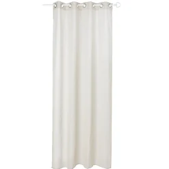 Voilage uni 8 oeillets 135xL240cm - 2 modèles beige ou blanc