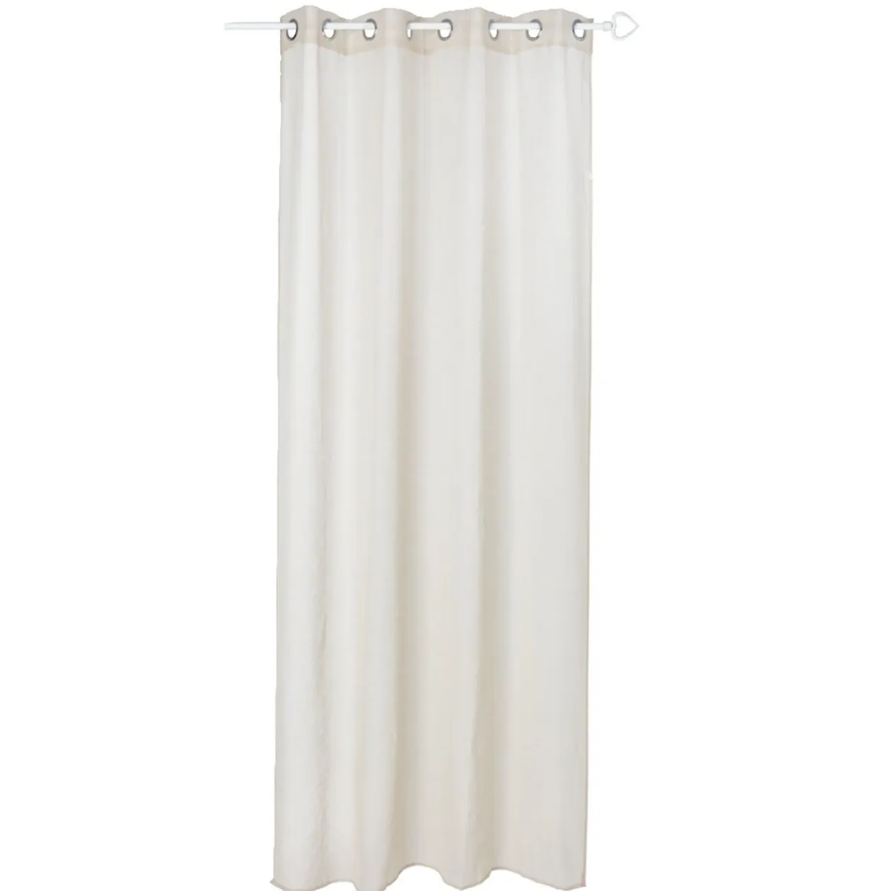 Voilage uni 8 oeillets 135xL240cm - 2 modèles beige ou blanc
