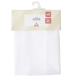 Voilage uni 60x120cm 1 paire (2 modèles blanc ou beige) < Gifi Best