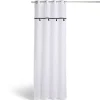 Voilage 140x240cm polyester blanc à pompons noirs < Gifi Discount